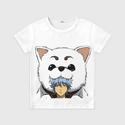 Футболка детская Гинтоки Саката и песик Гинтама, цвет: 3D-принт