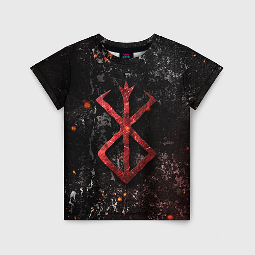 Детская футболка BERSERK LOGO GRUNGE RED / 3D-принт – фото 1