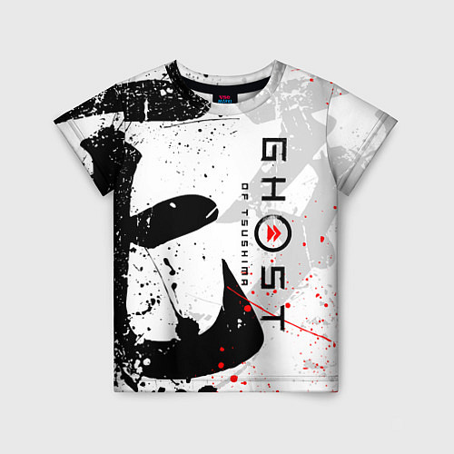 Детская футболка GHOST OF TSUSHIMA ПРИЗРАК ЦУСИМЫ БЕЛЫЙ / 3D-принт – фото 1