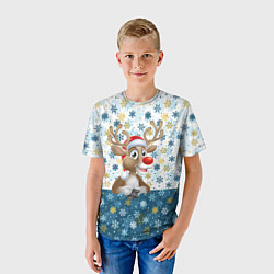 Футболка детская Весёлый Оленёнок, цвет: 3D-принт — фото 2