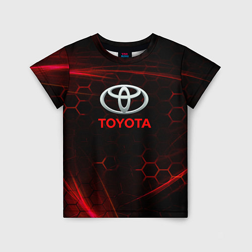 Детская футболка Toyota Неоновые соты / 3D-принт – фото 1