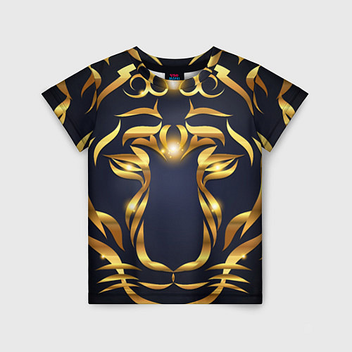 Детская футболка Золотой символ года Тигр / 3D-принт – фото 1