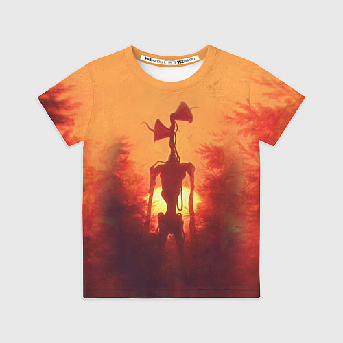 Детская футболка СИРЕНОГОЛОВЫЙ НА ЗАКАТЕ / 3D-принт – фото 1