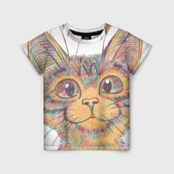 Детская футболка A 018 Цветной кот