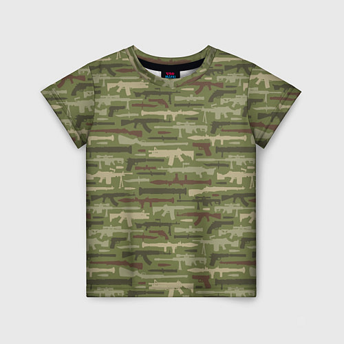Детская футболка Оружие камуфляж / 3D-принт – фото 1