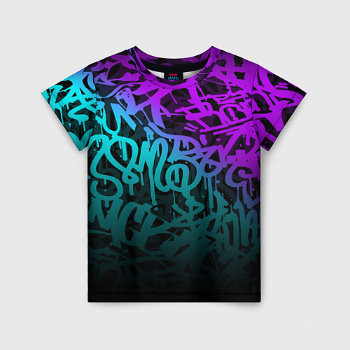 Детская футболка НЕОНОВОЕ ГРАФФИТИ NEON / 3D-принт – фото 1