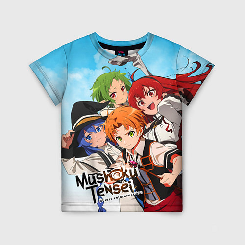 Детская футболка Реинкарнация безработного главные герои / 3D-принт – фото 1