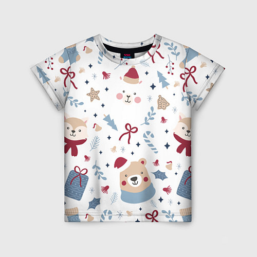 Детская футболка Забавный Новый Год / 3D-принт – фото 1