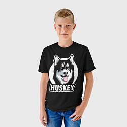 Футболка детская Собака Хаски Husky, цвет: 3D-принт — фото 2