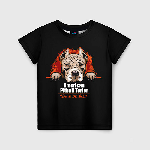 Детская футболка Американский Питбультерьер Pit Bull / 3D-принт – фото 1