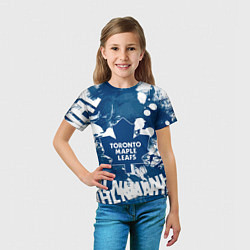 Футболка детская Торонто Мейпл Лифс, Toronto Maple Leafs, цвет: 3D-принт — фото 2