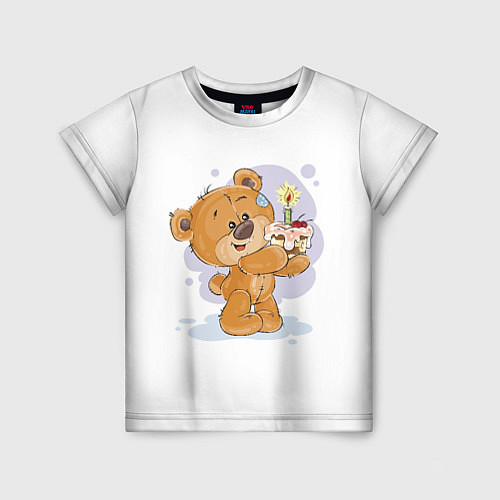Детская футболка С днем рождения Медвежонок 7 / 3D-принт – фото 1