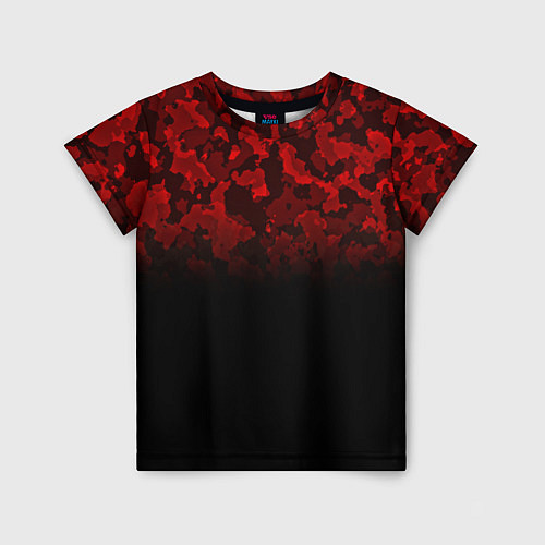 Детская футболка BLACK RED CAMO RED MILLITARY / 3D-принт – фото 1