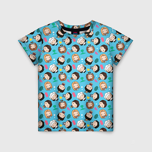 Детская футболка Паттерн с друзьями / 3D-принт – фото 1