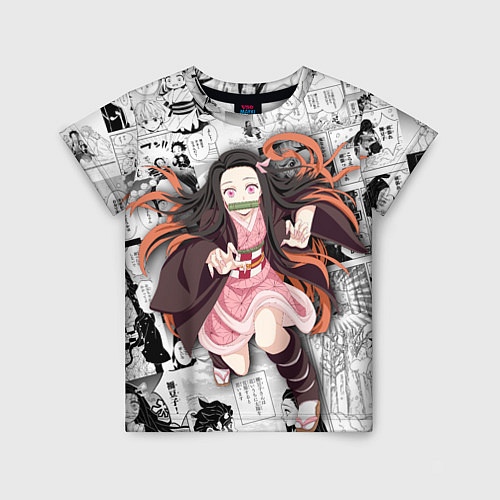 Детская футболка Незуко Камадо на манге / 3D-принт – фото 1