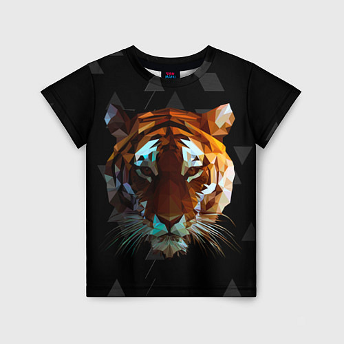 Детская футболка Тигр стиль Low poly / 3D-принт – фото 1