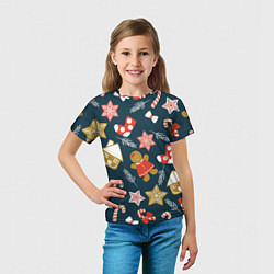 Футболка детская Merry Christmas!!!, цвет: 3D-принт — фото 2