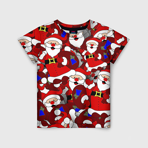 Детская футболка Толпа Дедов Морозов / 3D-принт – фото 1