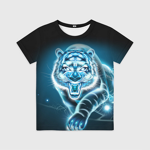 Детская футболка НЕНОНОВЫЙ ТИГР 2022 NEON TIGER NEW YEAR / 3D-принт – фото 1
