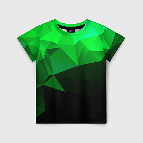 Детская футболка Изумрудный Зеленый Геометрия / 3D-принт – фото 1
