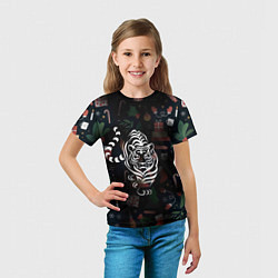 Футболка детская Новый год 2022 тигр, цвет: 3D-принт — фото 2