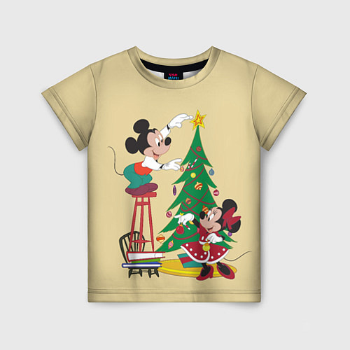 Детская футболка Happy New Year Mickey and Minnie / 3D-принт – фото 1