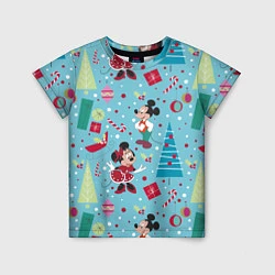 Футболка детская Mickey and Minnie pattern, цвет: 3D-принт