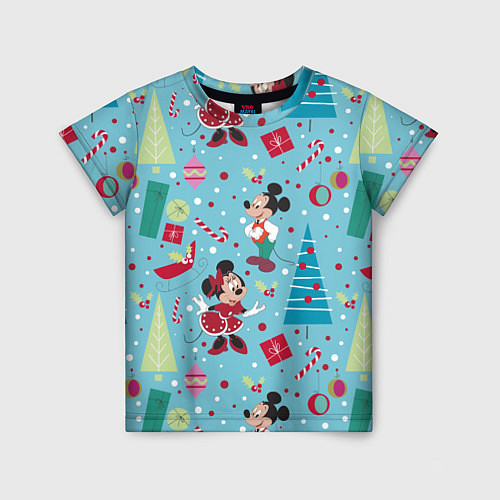 Детская футболка Mickey and Minnie pattern / 3D-принт – фото 1