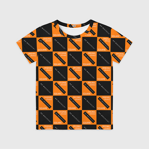 Детская футболка Black Orange Squares / 3D-принт – фото 1