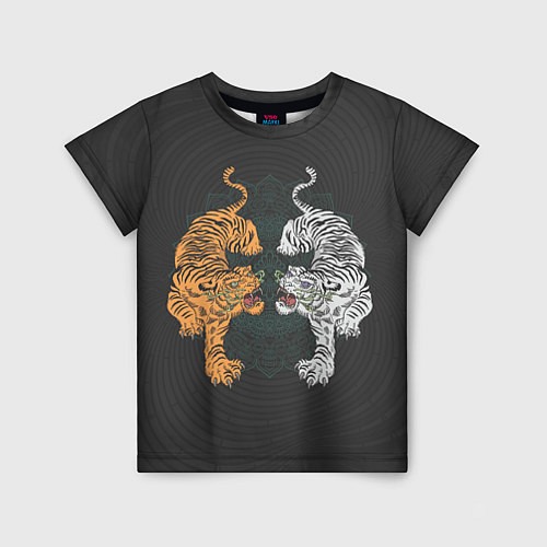 Детская футболка Два тигра / 3D-принт – фото 1