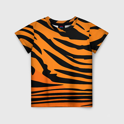Детская футболка Шкура шерсть тигра / 3D-принт – фото 1
