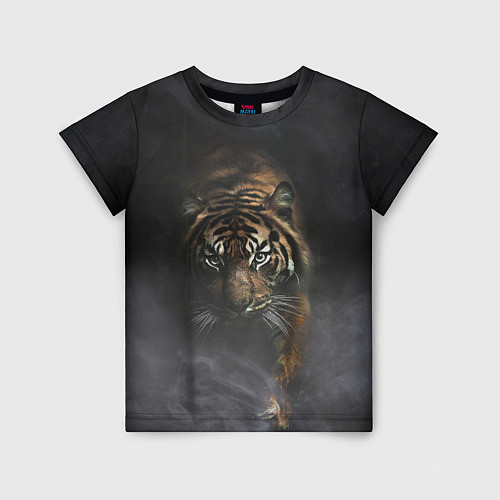 Детская футболка Тигр в тумане / 3D-принт – фото 1