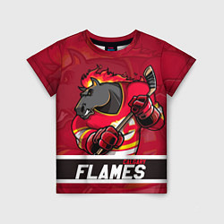 Футболка детская Калгари Флэймз, Calgary Flames, цвет: 3D-принт