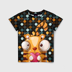 Детская футболка Крейзи тигр с сердцем