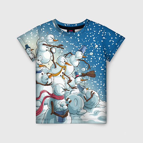 Детская футболка Боевые снеговики: атака / 3D-принт – фото 1