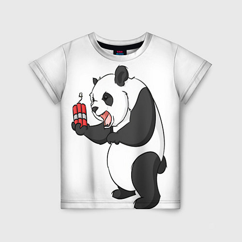 Детская футболка Взрывная панда / 3D-принт – фото 1