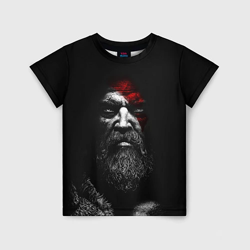 Детская футболка ЛИЦО КРАТОСА, БОГ ВОЙНЫ GOD OF WAR / 3D-принт – фото 1