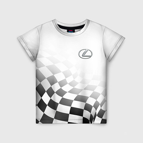 Детская футболка Lexus, Лексус спорт финишный флаг / 3D-принт – фото 1