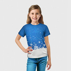 Футболка детская Снежинки - С Новым Годом, цвет: 3D-принт — фото 2