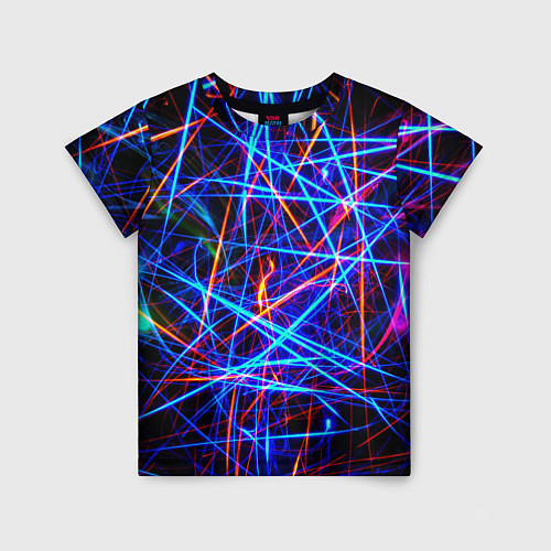 Детская футболка NEON LINES Glowing Lines Effect / 3D-принт – фото 1