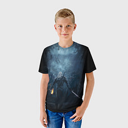 Футболка детская ВЕДЬМАК C МЕЧОМ И МОНСТРЫ, цвет: 3D-принт — фото 2
