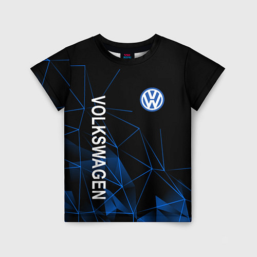 Детская футболка Volkswagen, Фольцваген Геометрия / 3D-принт – фото 1