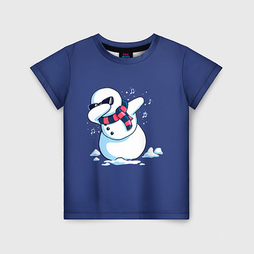 Детская футболка Dab Snowman in a scarf / 3D-принт – фото 1