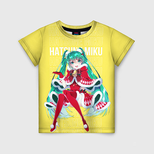 Детская футболка Новогодняя Хацунэ Мику / 3D-принт – фото 1