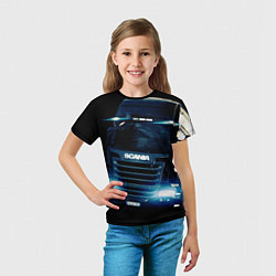 Футболка детская SCANIA Дальнобой 2022, цвет: 3D-принт — фото 2