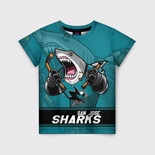 Детская футболка San Jose Sharks, Сан Хосе Шаркс / 3D-принт – фото 1