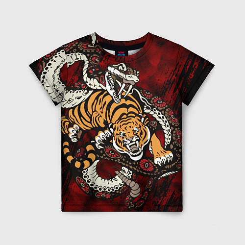 Детская футболка Тигр со Змеёй 2022 / 3D-принт – фото 1