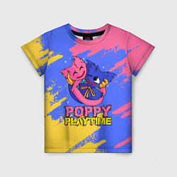 Футболка детская Huggy Wuggy and Kissy Missy Poppy Playtime, цвет: 3D-принт