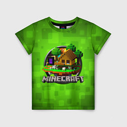 Детская футболка Minecraft Logo Green