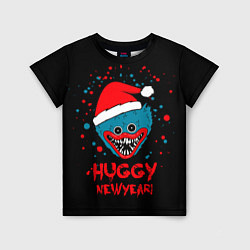 Футболка детская Huggy New Year - Poppy Playtime новогодний Хагги В, цвет: 3D-принт